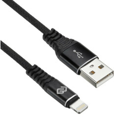 Кабель USB - Lightning, 2м, Digma LIGHT-2M-BRAIDED-BLK