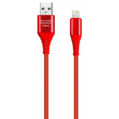 Кабель USB - Lightning, 1м, Smartbuy iK-512ERGbox red