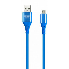 Кабель USB - microUSB, 1м, Smartbuy iK-12ERGbox Blue