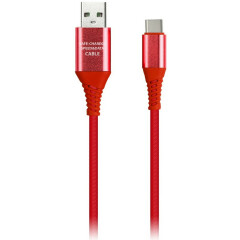 Кабель USB - USB Type-C, 1м, SmartBuy iK-3112ERGbox red