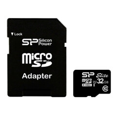 Карта памяти 32Gb MicroSD Silicon Power Elite + SD адаптер (SP032GBSTHBU1V10SP)