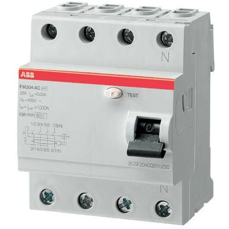 Выключатель дифференциального тока (УЗО) ABB FH204 AC-25/0.03