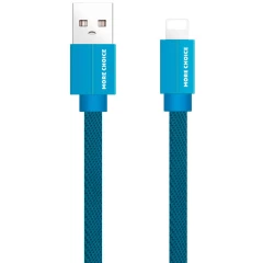 Кабель USB - Lightning, 1м, More Choice K20i Blue