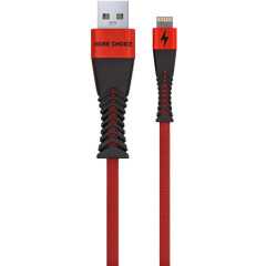 Кабель USB - Lightning, 1м, More Choice K41Si Red/Black