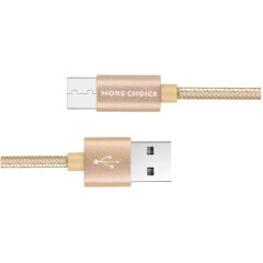 Кабель USB - microUSB, 1м, More Choice K11m Gold