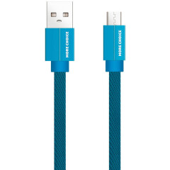 Кабель USB - microUSB, 1м, More Choice K20m Blue