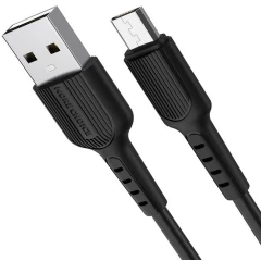 Кабель USB - microUSB, 1м, More Choice K26m Black