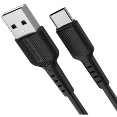 Кабель USB - USB Type-C, 1м, More Choice K26a Black