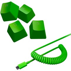 Колпачки и кабель для клавиатуры Razer PBT Keycap + Coiled Cable Green (US/UK)
