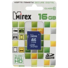 Карта памяти 16Gb SD Mirex (13611-SD10CD16)