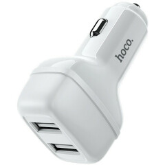 Автомобильное зарядное устройство HOCO Z36 Leader White + Lightning Cable