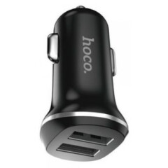 Автомобильное зарядное устройство HOCO Z1 Black + Lightning Cable
