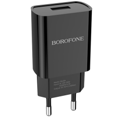 Сетевое зарядное устройство Borofone BA20A Sharp Black + MicroUSB Cable