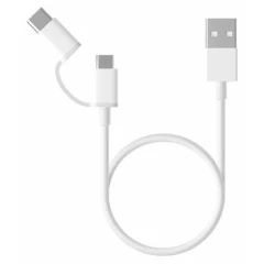 Кабель USB - microUSB/USB Type-C, 1м, Xiaomi X15303 White