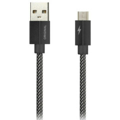 Кабель USB - microUSB, 1м, Smartbuy iK-12TWM-NB Black