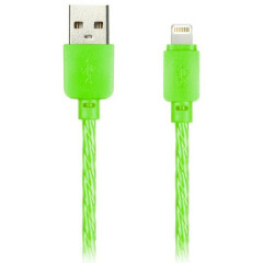 Кабель USB - Lightning, 1м, Smartbuy iK-512SPS-NB Green