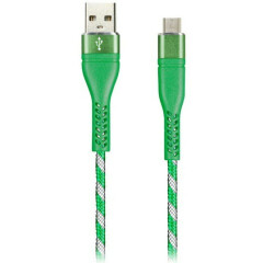 Кабель USB - microUSB, 1м, Smartbuy iK-12CAC-NB Green