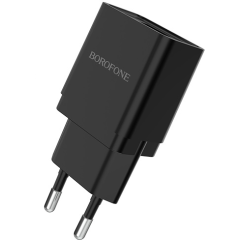 Сетевое зарядное устройство Borofone BA19A Nimble Black + MicroUSB Cable