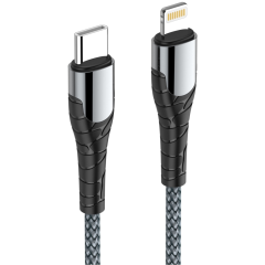 Кабель USB Type-C - Lightning, 1м, LDNIO LC111 Grey