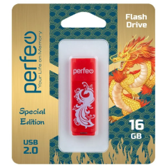 USB Flash накопитель 16Gb Perfeo C04 Red Phoenix (PF-C04RP016)