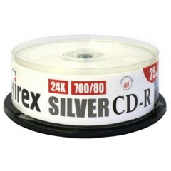 Диск CD-R Mirex 700Mb 24x Silver Cake Box (25шт) (201878)