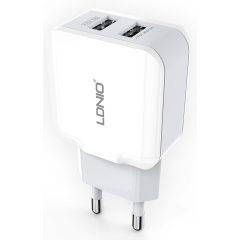 Сетевое зарядное устройство LDNIO A2202 White кабель microUSB