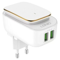 Сетевое зарядное устройство LDNIO A2205 White/Gold кабель microUSB