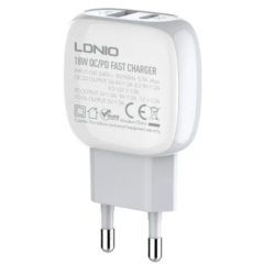 Сетевое зарядное устройство LDNIO A2313C White кабель microUSB/PD