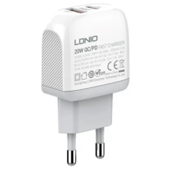 Сетевое зарядное устройство LDNIO A2316C White кабель microUSB/PD