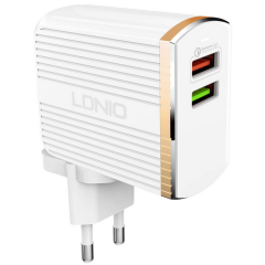 Сетевое зарядное устройство LDNIO A2502Q White кабель microUSB