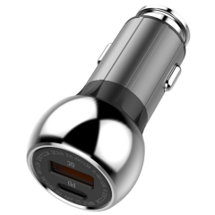 Автомобильное зарядное устройство LDNIO C1 Black/Silver кабель USB Type-C