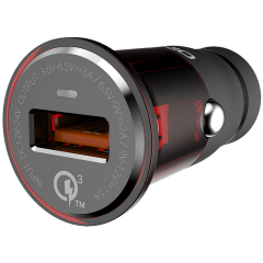 Автомобильное зарядное устройство LDNIO C304Q Grey/Red кабель microUSB