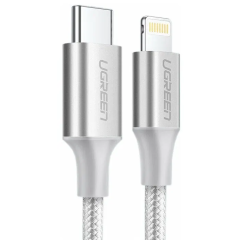 Кабель USB Type-C - Lightning, 1м, UGREEN US304 Silver