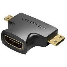 Переходник HDMI (F) - Mini HDMI+Micro HDMI, Vention AGFB0