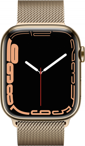 Умные часы Apple Watch Series 7 с ремешком Milanese Loop, 45 мм, золотистый