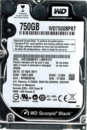 Внутренний жесткий диск Western Digital WD7500BPKT 750 GB